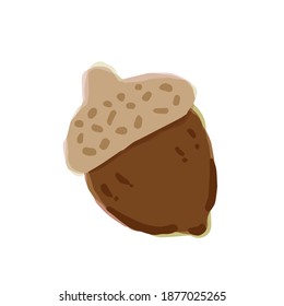 Illustration of Acorn. Hand drawn vector illustration. Cute Illustrations For Kids