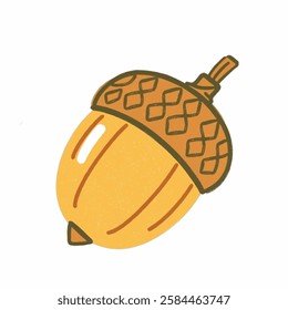 Illustration of Acorn on Isolated Background Suitable for nature themed designs, botanical illustrations, and educational materials