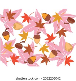 Illustration Acorn pattern with background kids design.