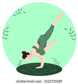 Illustration of acro yoga pose with background