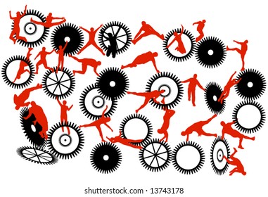 Illustration of acrobats