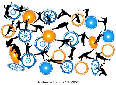 Illustration of acrobats
