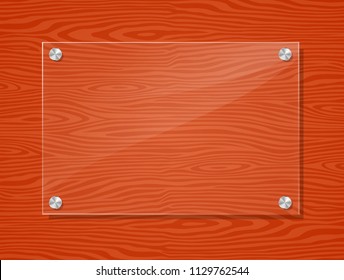 Illustration of acrylic frame on wood background