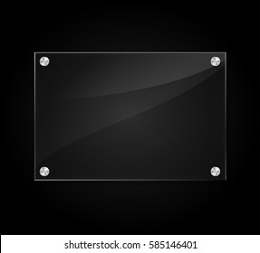 Illustration Of Acrylic Sign On Black Background