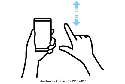 Illustration of actions to operate a smartphone (zoom)