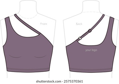 Illustration of active bras, sports tight vest, underwear. fashion flat sketch vector, cad, technical drawing, flat drawing, template, mockup.