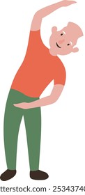 Illustration of Active Elderly People. Flat Vector Character Design.
