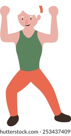 Illustration of Active Elderly People. Flat Vector Character Design.