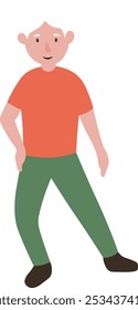 Illustration of Active Elderly People. Flat Vector Character Design.