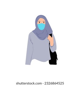 Illustration of an active Muslim woman