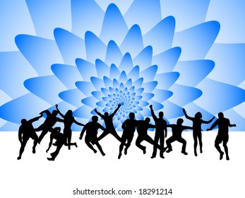 Illustration of active people