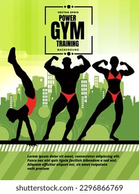 Illustration of active young body builder muscle man, vector