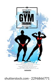 Illustration of active young body builder muscle man, vector