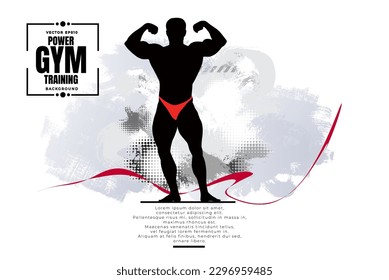 Illustration of active young body builder muscle people, vector