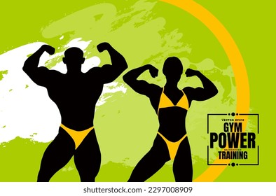 Ilustración de la población activa del músculo del joven constructor de cuerpos, vector