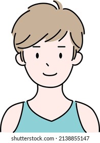 Illustration of an active young woman or lesbian with short hair