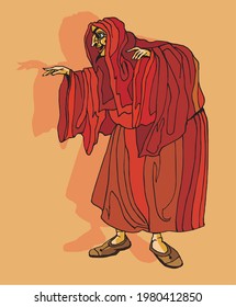 illustration of an actor in red costume