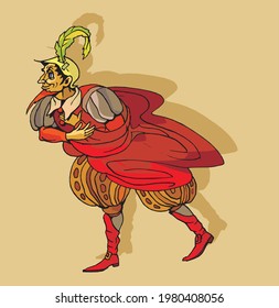 illustration of a actor in red outfit