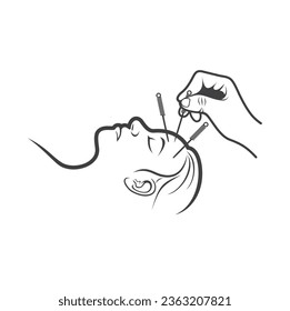 illustration of acupuncture, acupuncture to restore health and fitness.