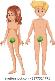 Illustration of Adam and Eve from the Bible story