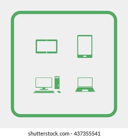 Illustration of adaptive web design on different electronic devices
