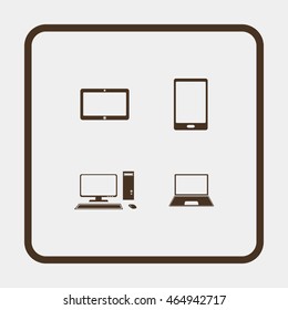 Illustration of adaptive web design on different electronic devices