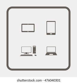 Illustration of adaptive web design on different electronic devices