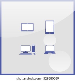 Illustration of adaptive web design on different electronic devices