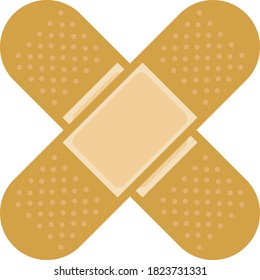 Illustration of adhesive plaster on a simple cross