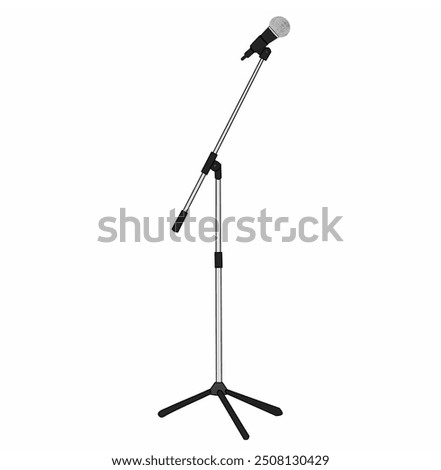 Similar – Image, Stock Photo Microphone on stand on stage close up with searchlight light. Professional mic at concert hall or conference room, karaoke, night club, bar. Public events, festival, wedding. Copy space.