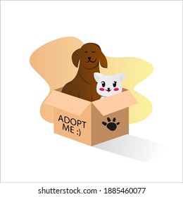 Illustration adopt pets design vector isolated on white background