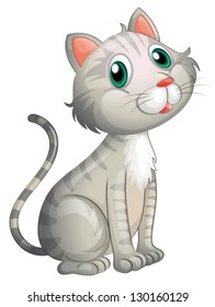 Illustration of an adorable cat on a white background