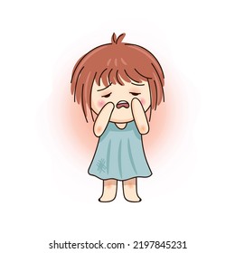 Illustration of the adorable little babies crying