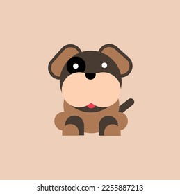 illustration of adorable little dog sticking out its tongue
