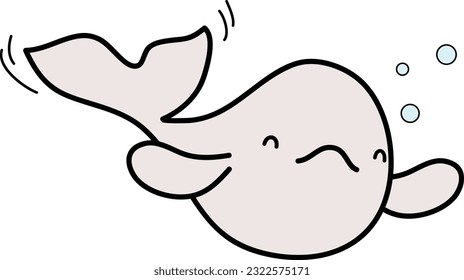 An illustration of an adorable smiling porpoise, a protected species of marine life