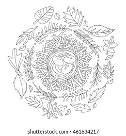 Bird Nest Coloring Page Stock Illustrations Images Vectors Shutterstock