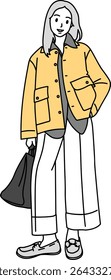 illustration, Adult female in casual look, drawing cartoon avatar woman cute model lady, people