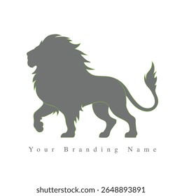 An illustration of adult lion, A vector beautiful silhouette of wild animal, Vector element for creating wildlife brand