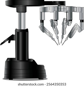 Illustration of advanced robotic surgery technology that can help doctors perform surgery.