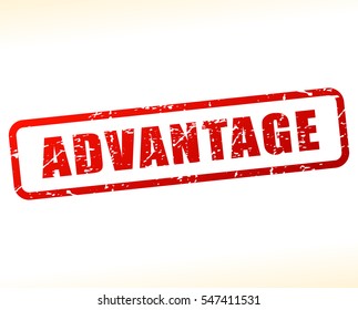 Illustration of advantage text buffered on white background