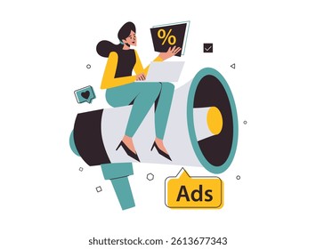 Illustration of an Advertisement Character Promotion 