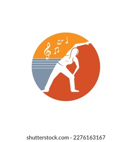 illustration of aerobic, sport, vector art.