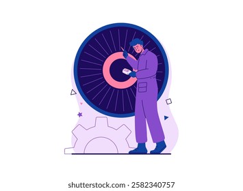 Illustration of an Aerospace Engineering Turbine