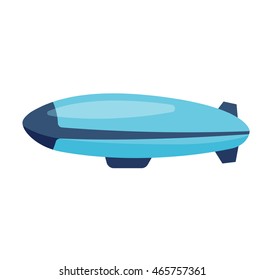 Illustration aerostat airship flat icon cartoon graphic