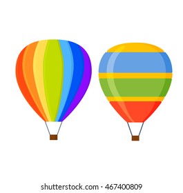 Illustration aerostats flat icons cartoon graphic