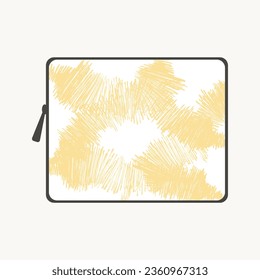 Illustration of an aesthetic and modern laptop bag. A useful accessory for storing laptop electronics and chargers. Cute and attractive bag