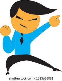 An Illustration af a man with highly Enthusiastic and Optimistic