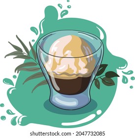 Illustration of a affogato coffee that can be used for menu books and coffee shop promotions. Can also be used to beautify the appearance of the website or can also be used for merchandise product.