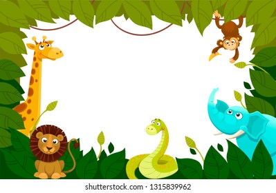 African Animals Frame Stock Vector (Royalty Free) 1114858847 | Shutterstock