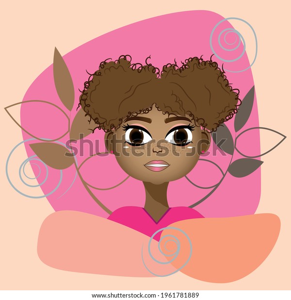 Illustration African American Girl Beautiful Young Stock Vector Royalty Free 1961781889 3734